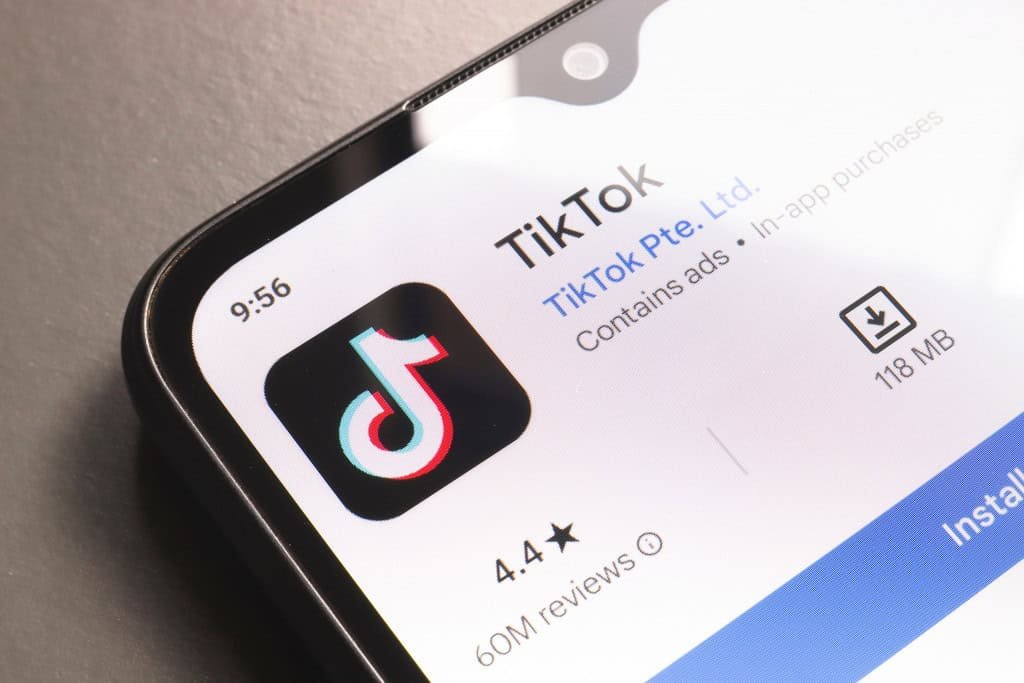 Tiktok's page on a smartphone