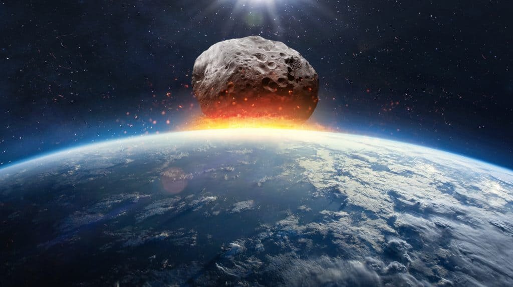 Meteor arriving on Earth