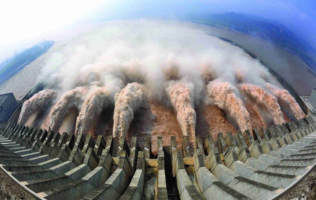 Chinese hydroelectric water flow