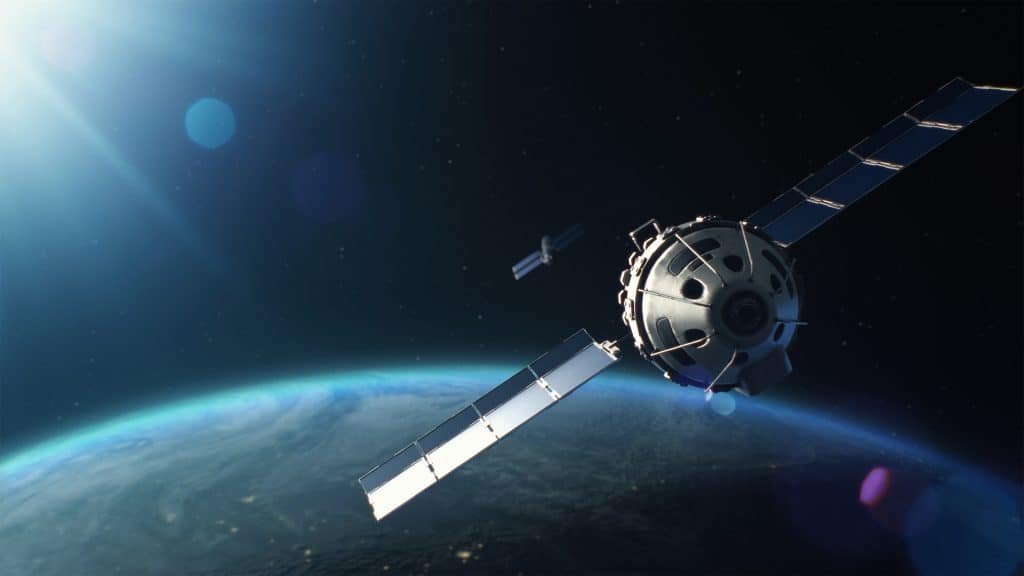 Satellite illustration in space