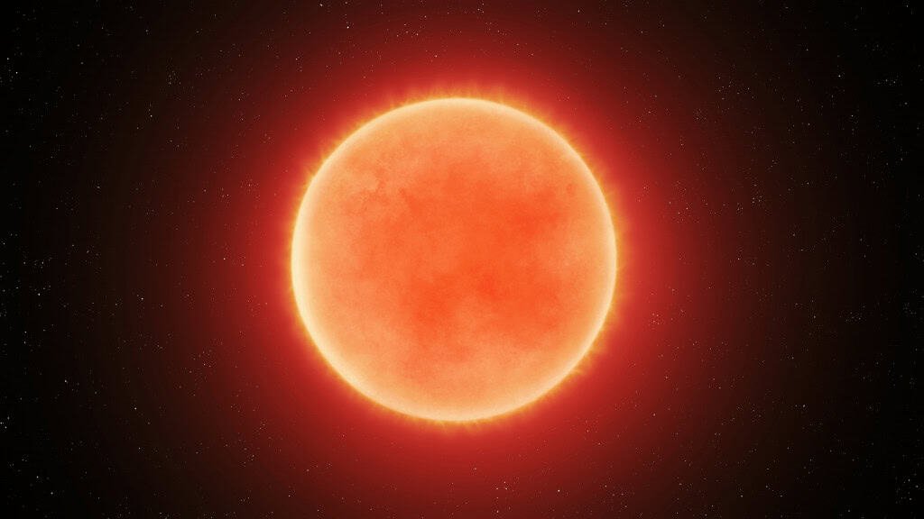Artistic representation of a red dwarf star