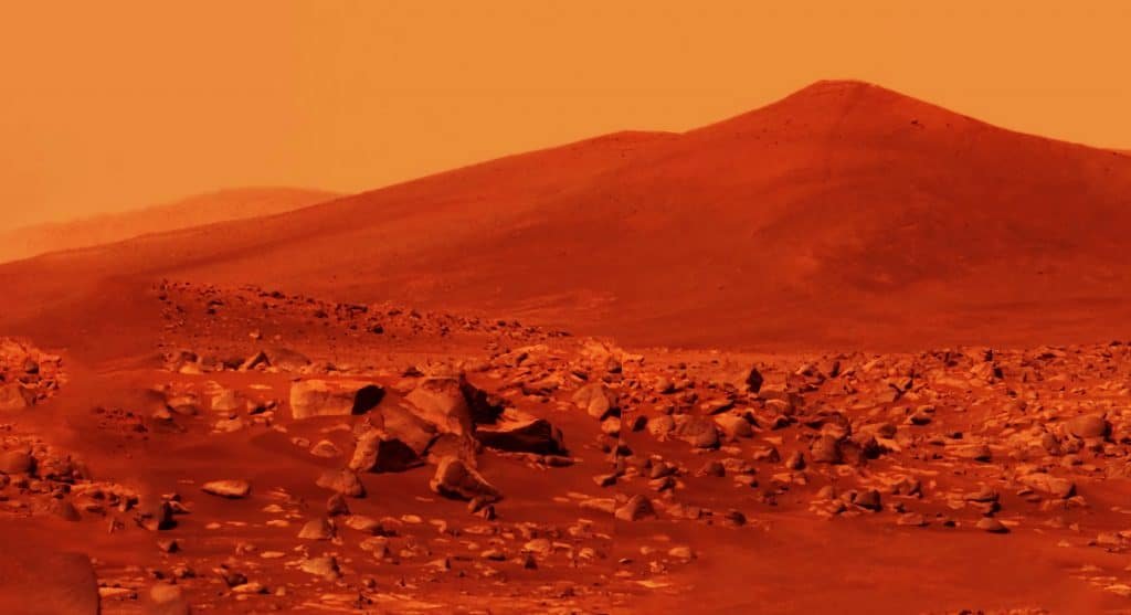 Artistic representation of the surface of Mars